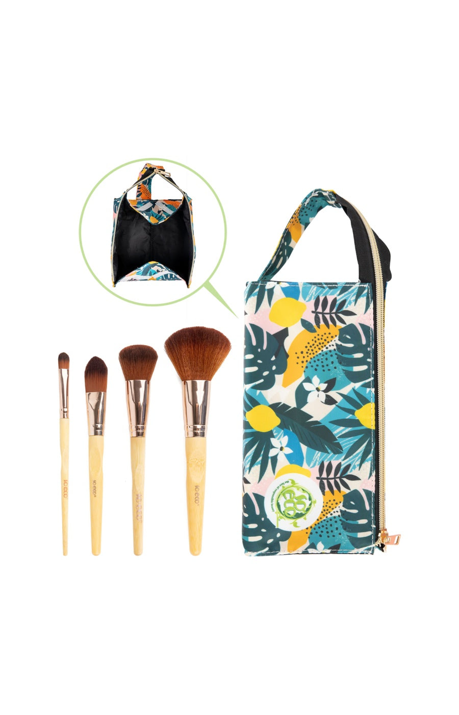 Coffret pinceaux de voyage - Teint & yeux - 4 produits & trousse