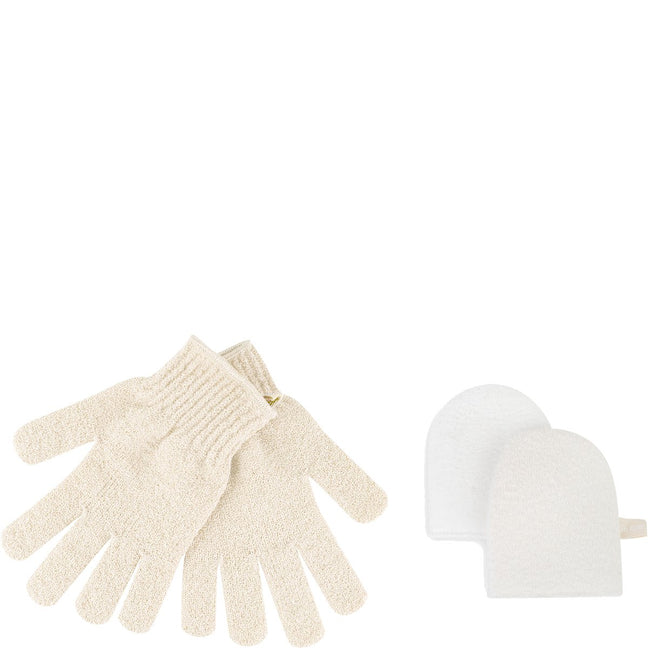 Gants exfoliants & gants de nettoyage - Corps & visage - 2 paires