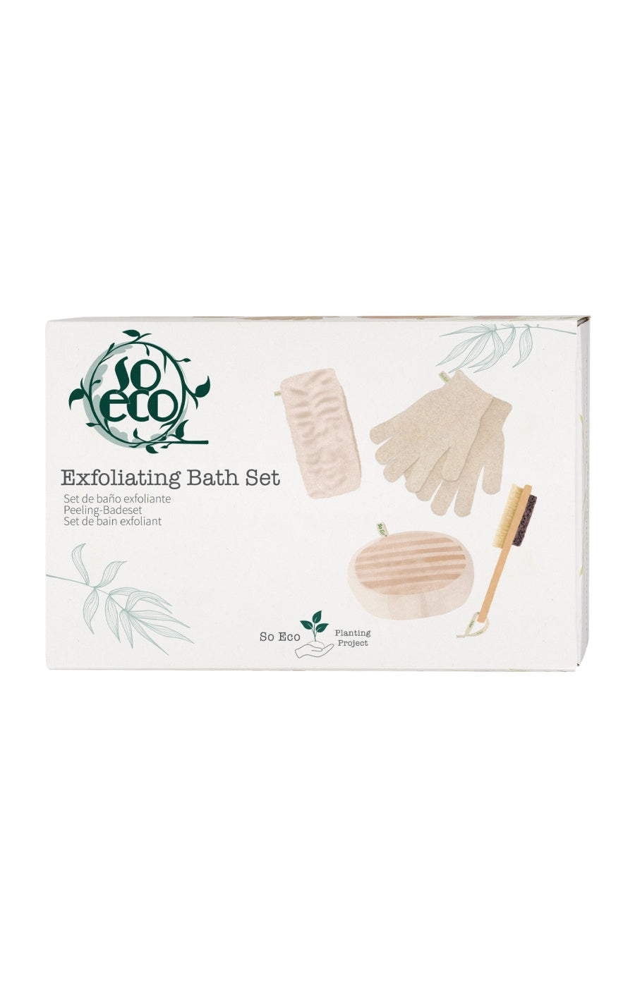 Coffret exfoliant - Brosse, gants & bandeau - Corps - 4 produits