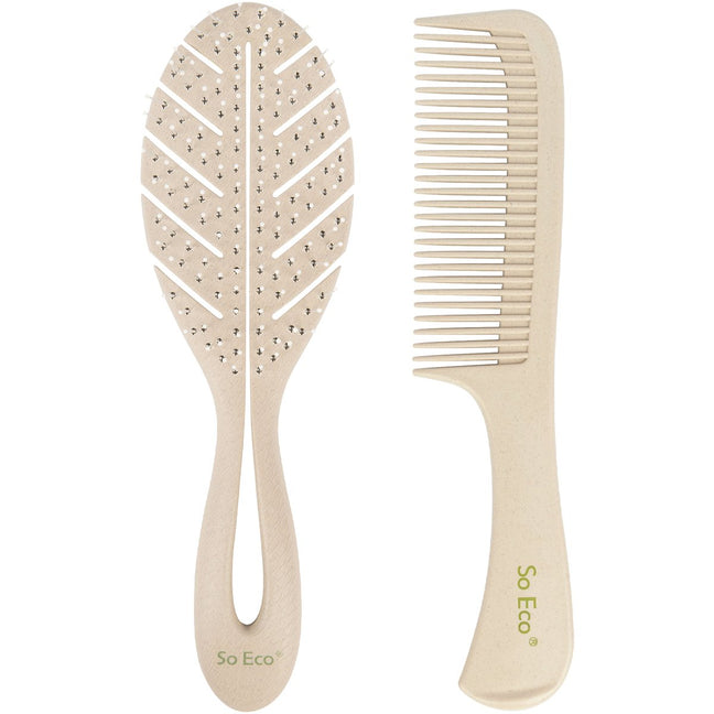 Brosse & peigne biodégradables - Beige clair