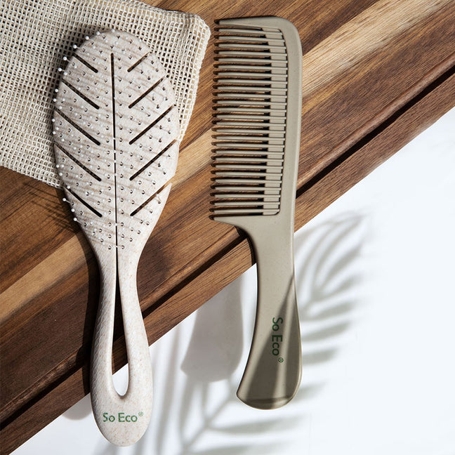 Brosse & peigne biodégradables - Beige clair