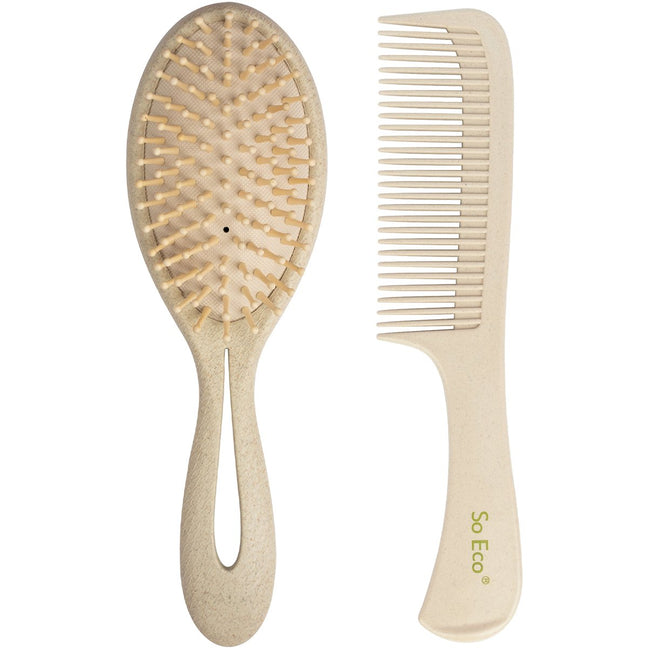 Brosse démêlante & peigne biodégradables - Beige
