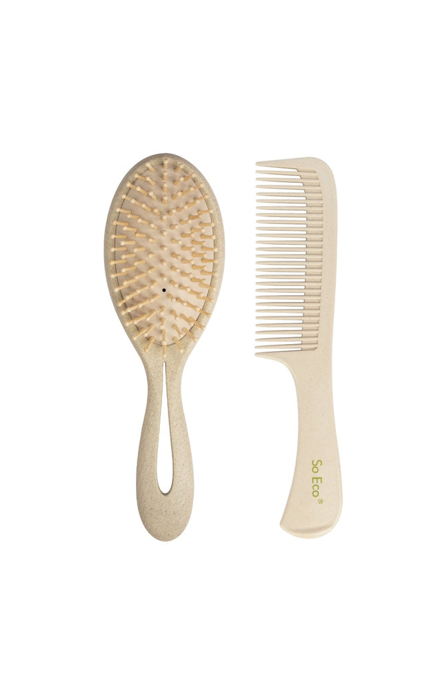 Brosse démêlante & peigne biodégradables - Beige