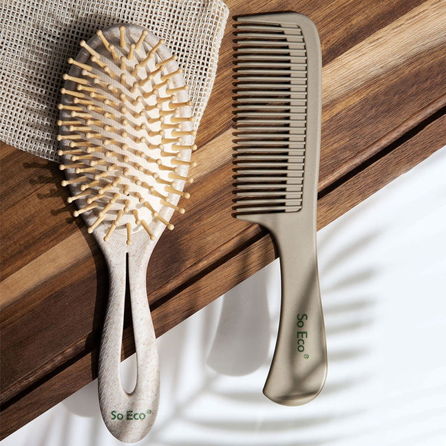 Brosse démêlante & peigne biodégradables - Beige