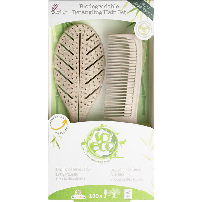 Brosse & peigne biodégradables - Beige