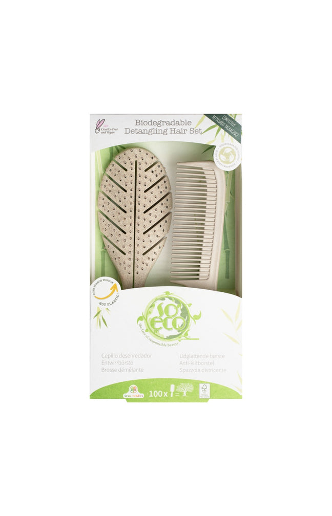 Brosse & peigne biodégradables - Beige