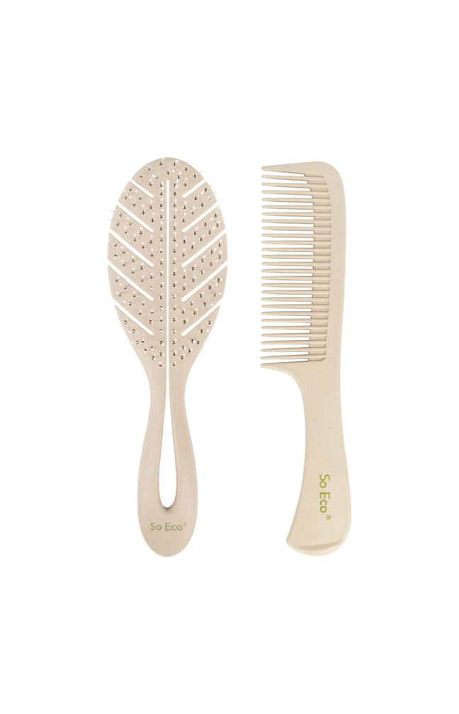 Brosse & peigne biodégradables - Beige