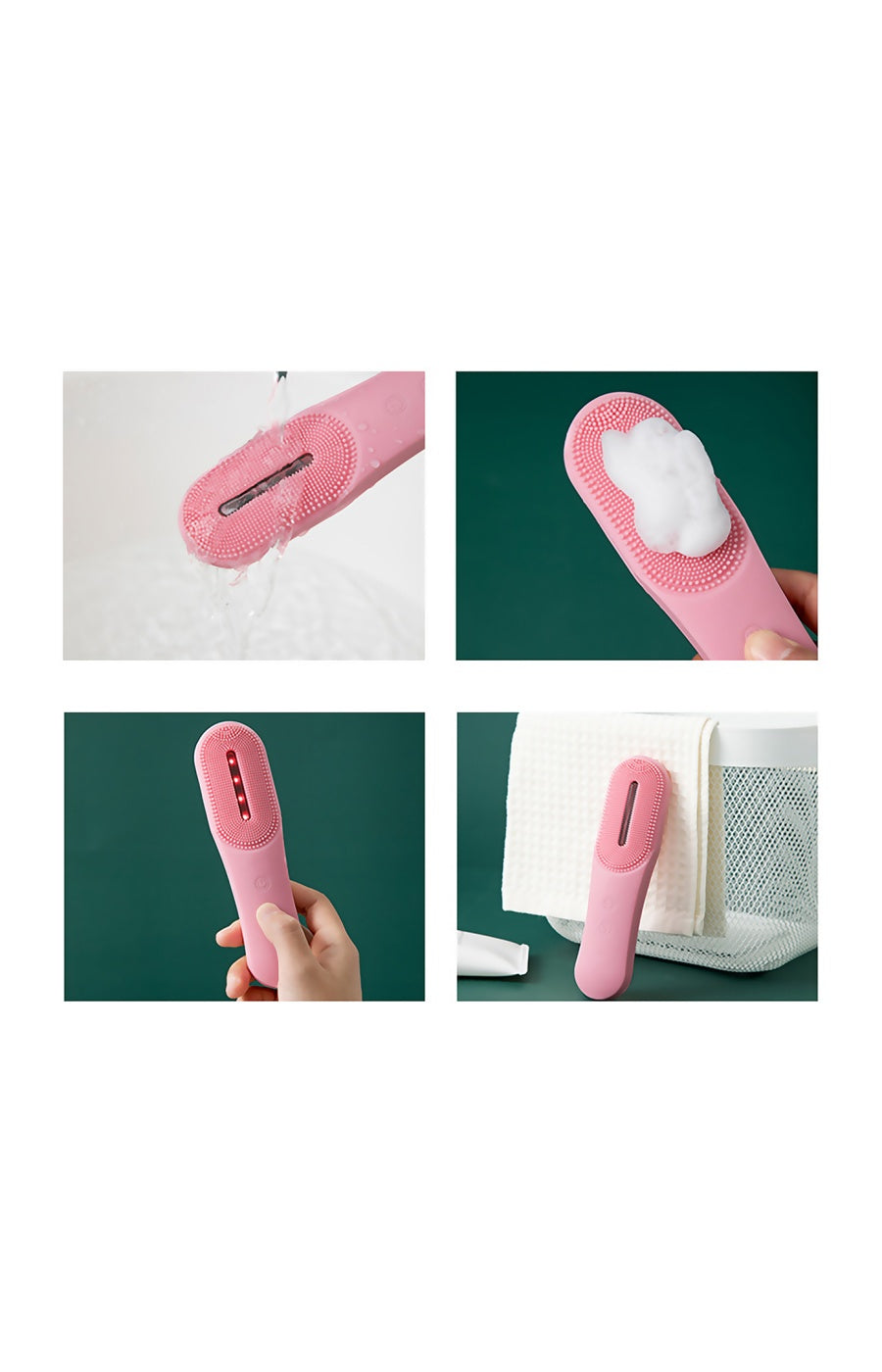 Brosse nettoyante en silicone - Visage - Rose