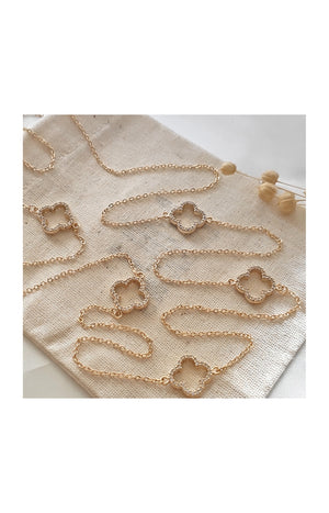 Collier - Laiton plaqué or & zirconium