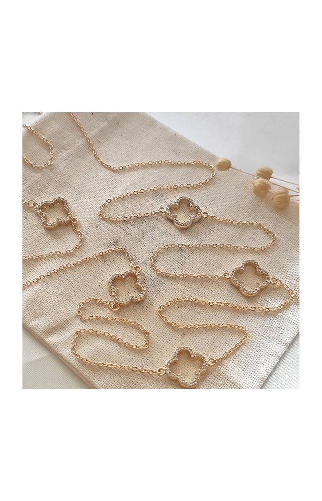 Collier - Laiton plaqué or & zirconium
