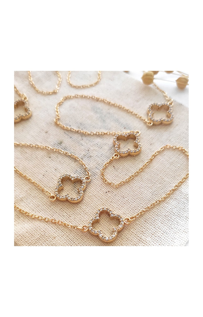 Collier - Laiton plaqué or & zirconium