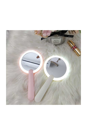 Miroir de poche pliable avec lumière LED