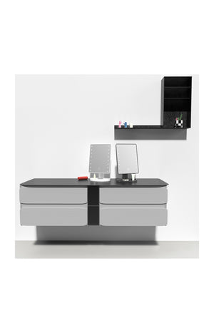 Miroir LED tactile - 180° - Noir