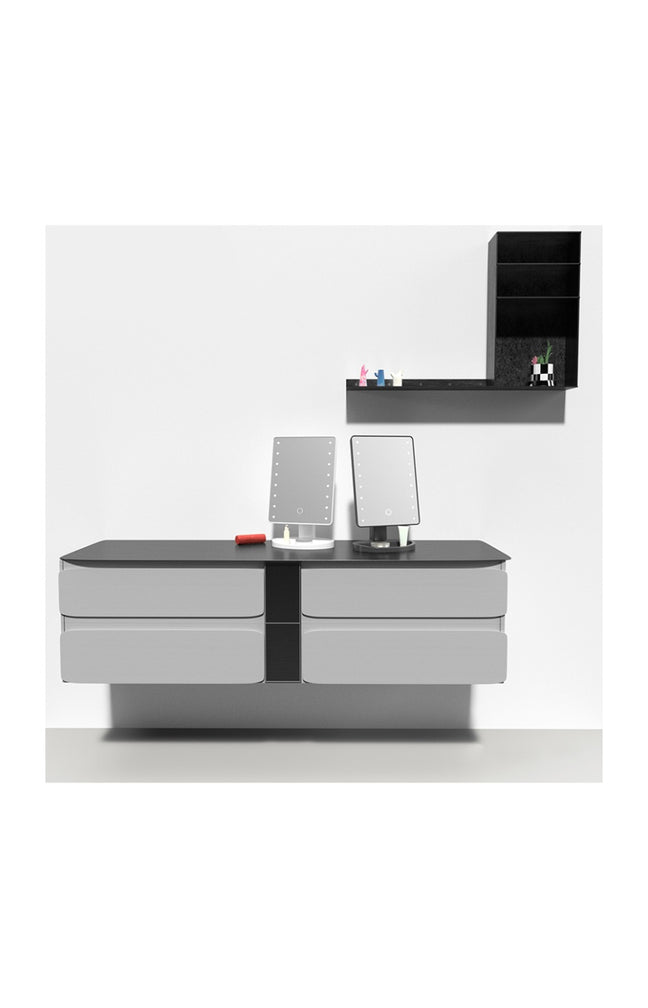 Miroir LED tactile - 180° - Noir