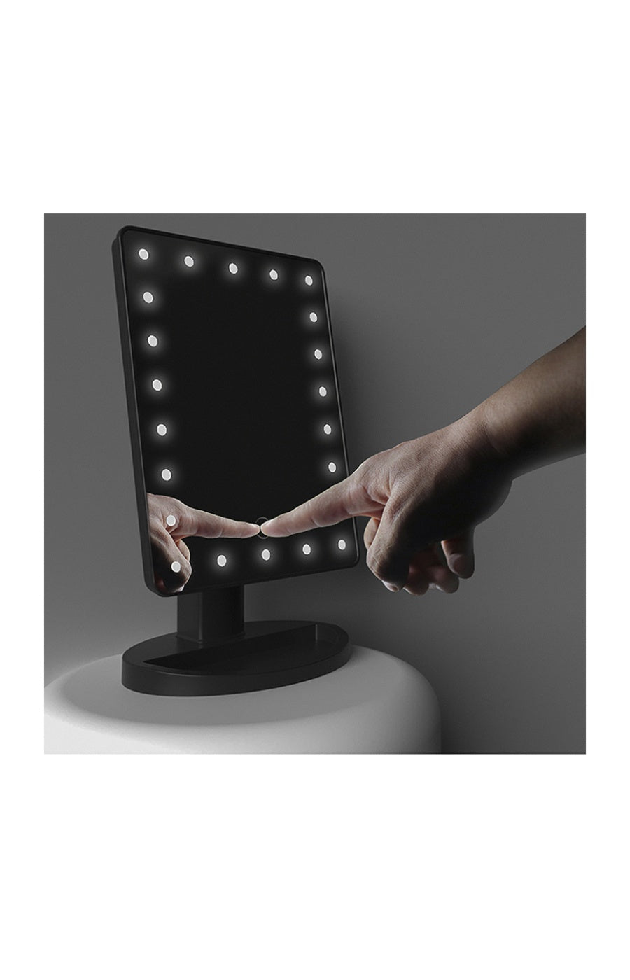 Miroir LED tactile - 180° - Noir