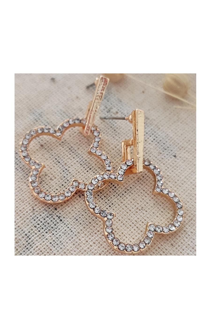 Boucles d'oreilles - Laiton plaqué or & zircon