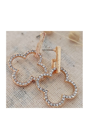 Boucles d'oreilles - Laiton plaqué or & zircon