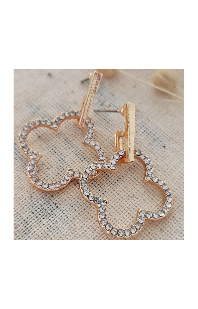 Boucles d'oreilles - Laiton plaqué or & zircon