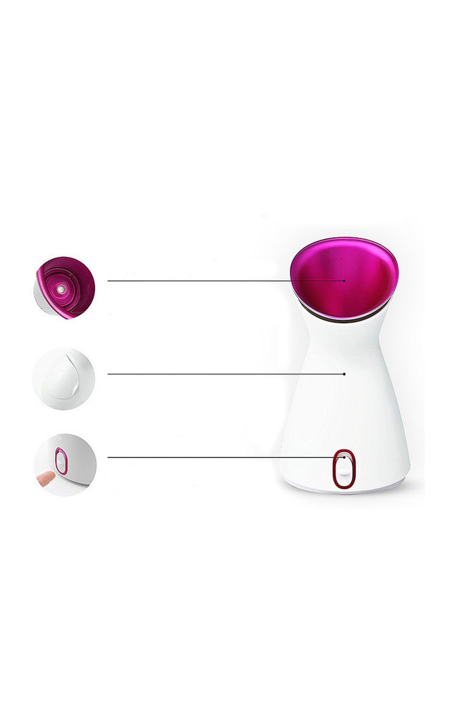 Diffuseur de vapeur - Inhalateur facial - Blanc & rose - 100 ml