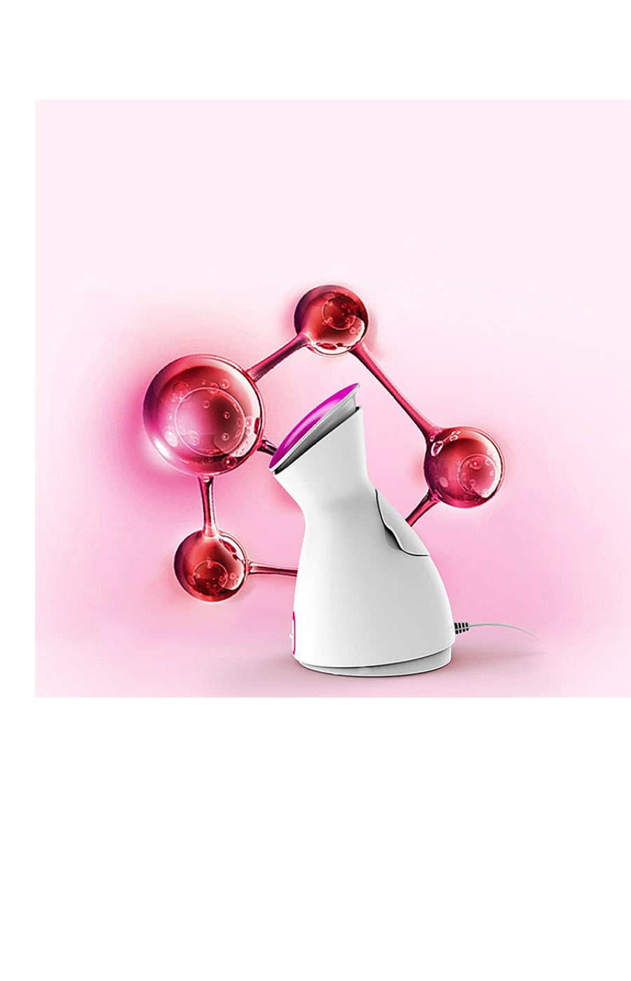 Diffuseur de vapeur - Inhalateur facial - Blanc & rose - 100 ml