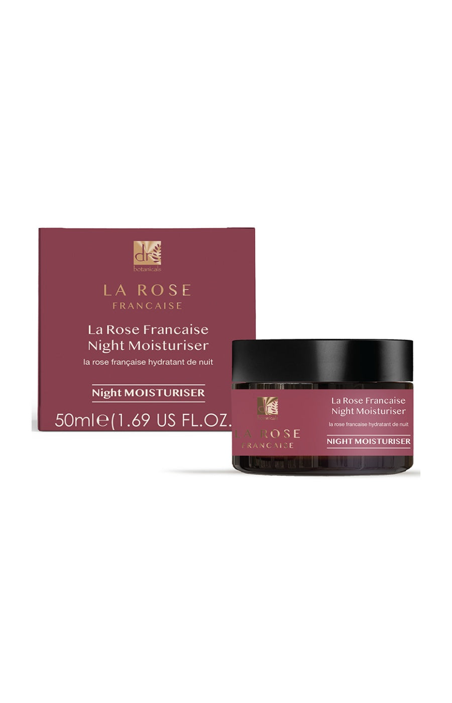 Crème de nuit hydratante - Fleur de rose - Visage - 50 ml