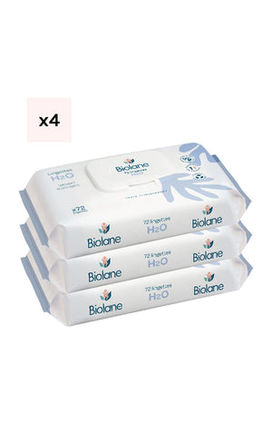 Lingettes épaisses H2O - Peaux sensibles - Bébé - 4 x 3 paquets