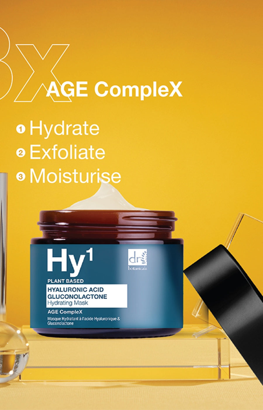 Masque hydratant anti-âge - Acide Hyaluronique & gluconolactone - Visage - 60 ml