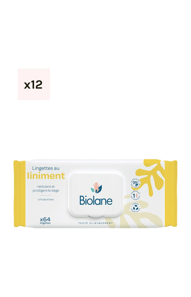 Lingettes au liniment - Corps - Bébé - 12 x 64 unités