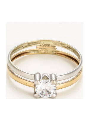 Bague Suerte - Or Bicolore 375/1000 & zirconium