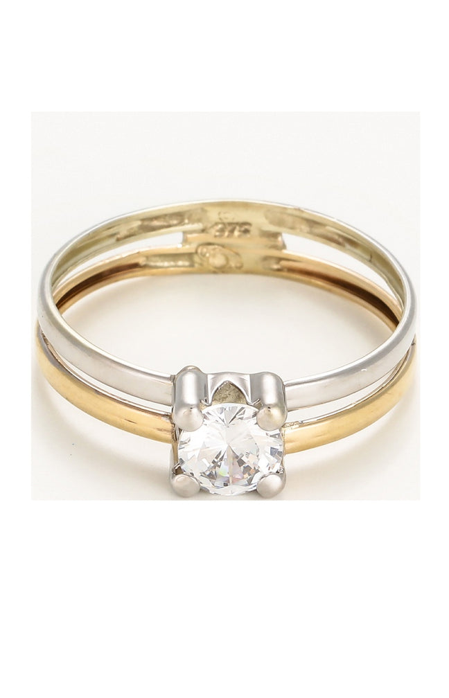 Bague Suerte - Or Bicolore 375/1000 & zirconium