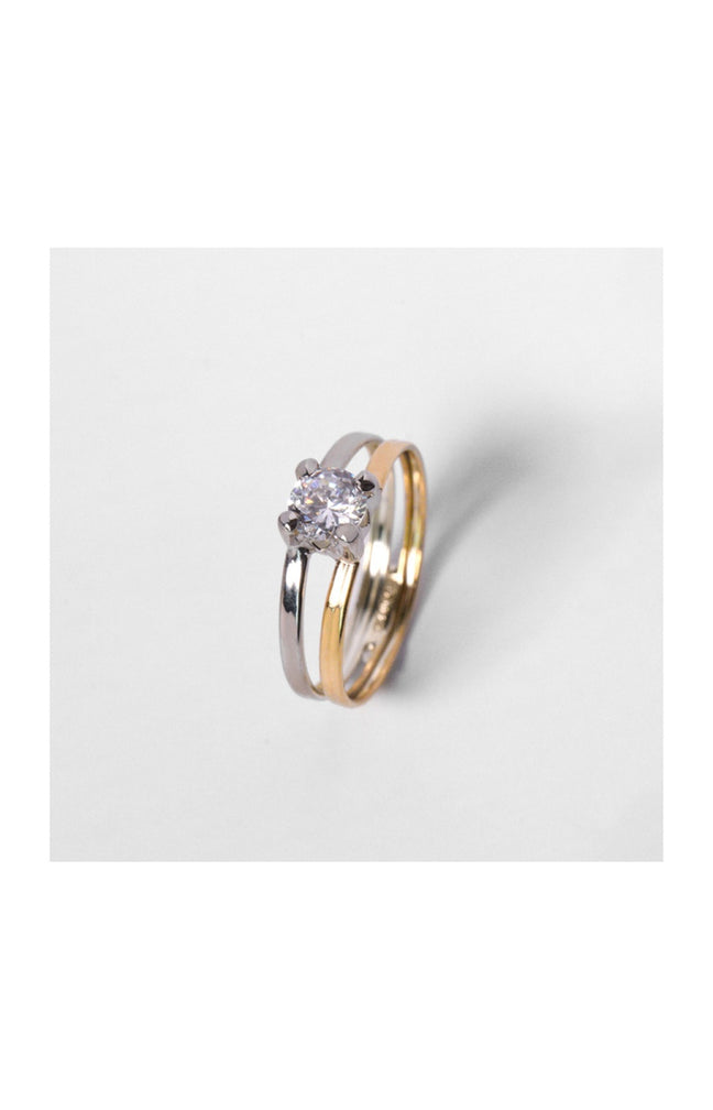 Bague Suerte - Or Bicolore 375/1000 & zirconium