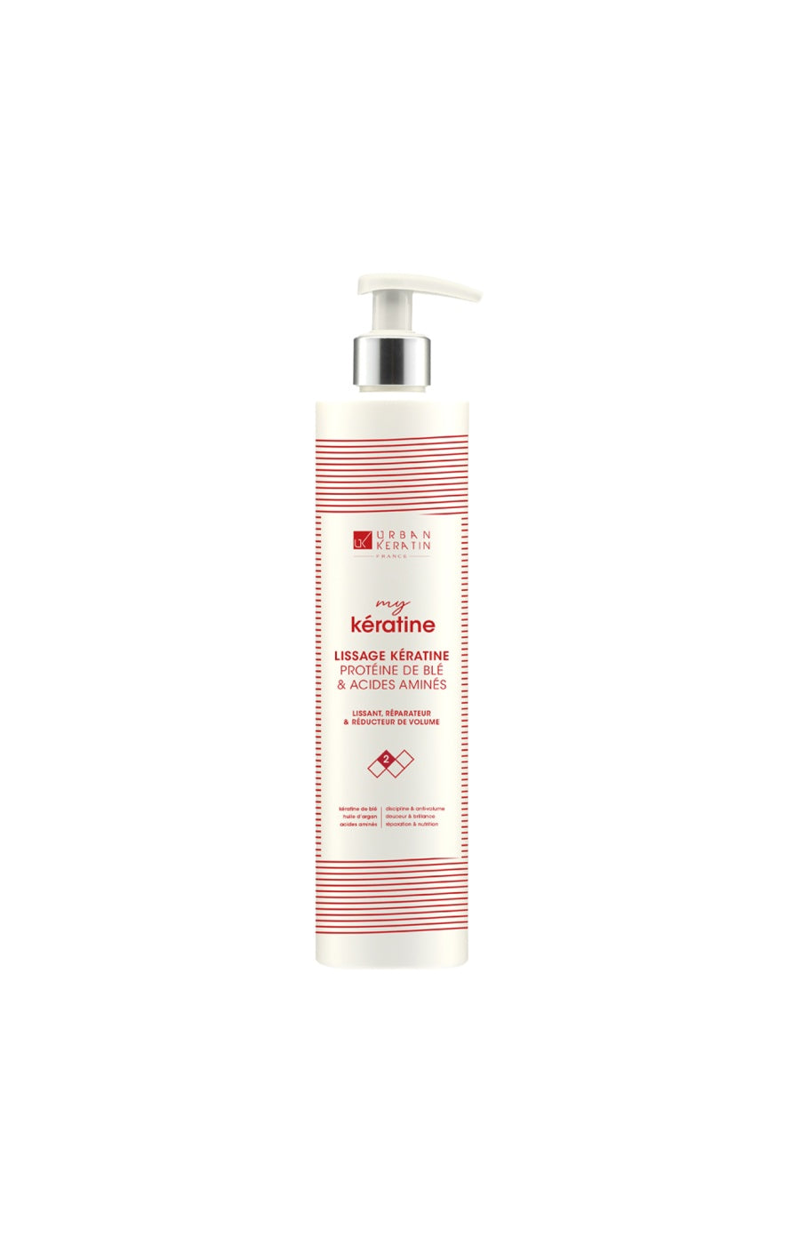 Traitement lissant à la kératine - Cheveux abîmés et bouclés - 400 ml