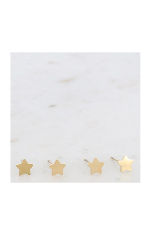 Lot de 2 paires de boucles d'oreilles étoiles - Acier inoxydable doré