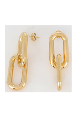 Boucles d'oreilles anneaux lisse - Acier inoxydable doré