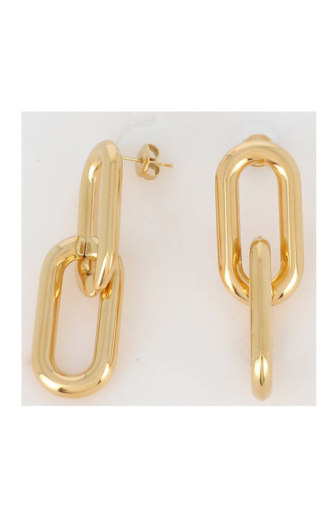 Boucles d'oreilles anneaux lisse - Acier inoxydable doré