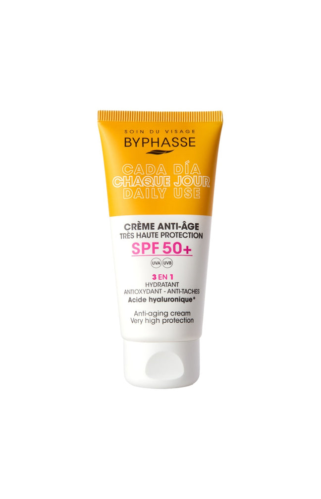 Crème anti-âge SPF 50+ - Acide Hyaluronique - Visage