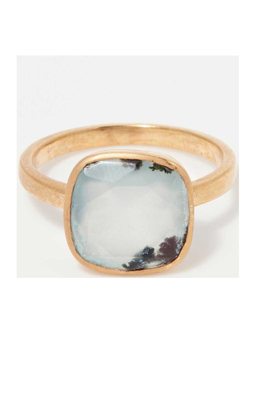 Bague Sia - Laiton doré & aqua chalcedony