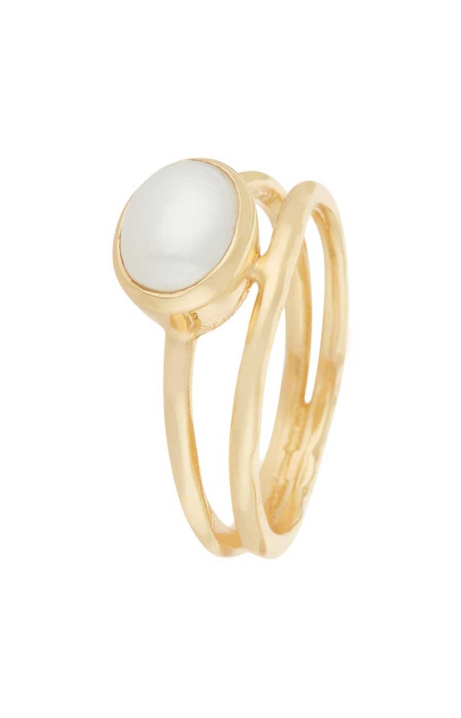 Bague Jude - Laiton doré & perle