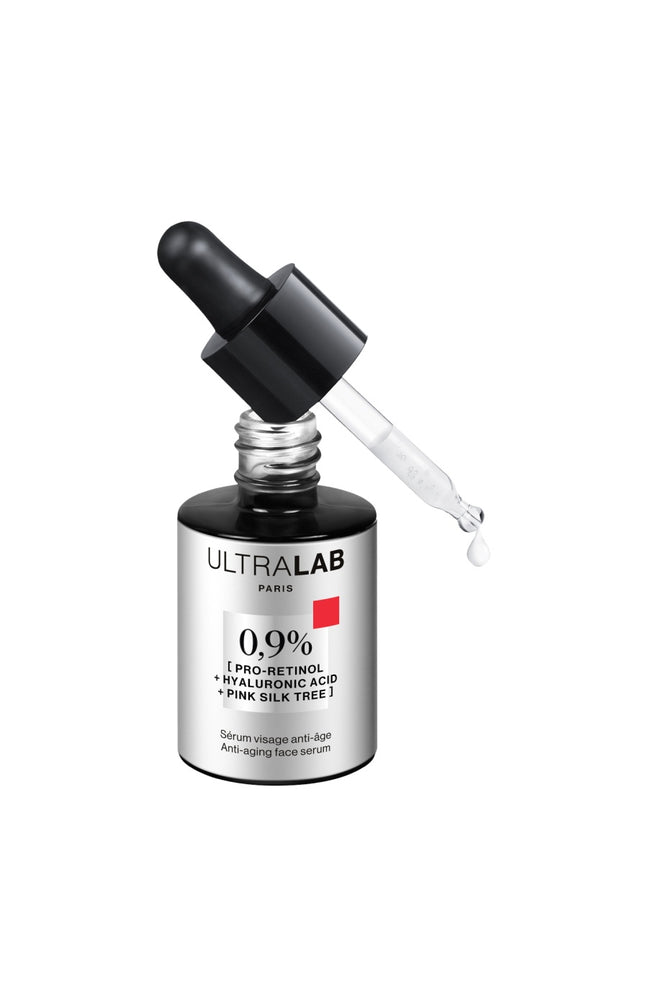 Sérum anti-âge - 0,9% Pro-rétinol, acide hyaluronique & arbre à soie rose - Visage