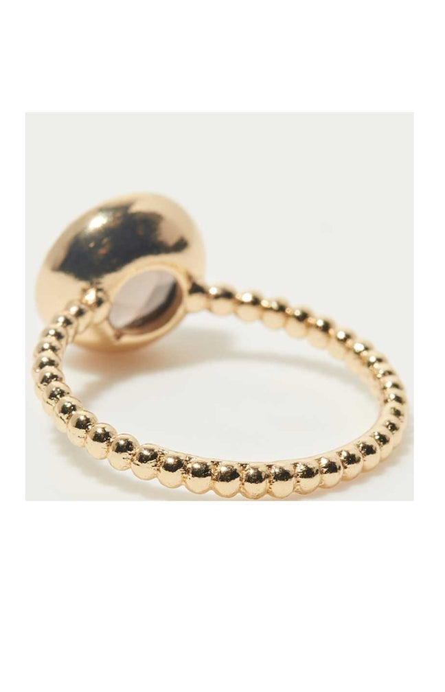 Bague Callie - Laiton doré & quartz fumé