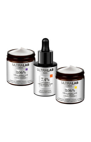 Rituel éclat - Acide hyaluronique, collagène & vitamines - Visage - 3 soins