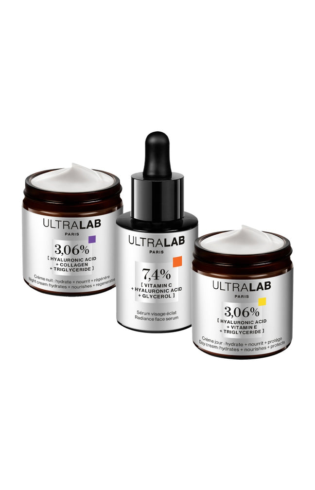 Rituel éclat - Acide hyaluronique, collagène & vitamines - Visage - 3 soins
