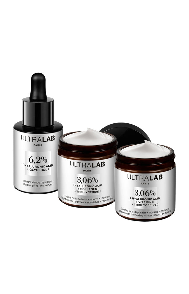 Rituel repulpant - Acide hyaluronique, collagène & glycérol - Visage - 3 soins