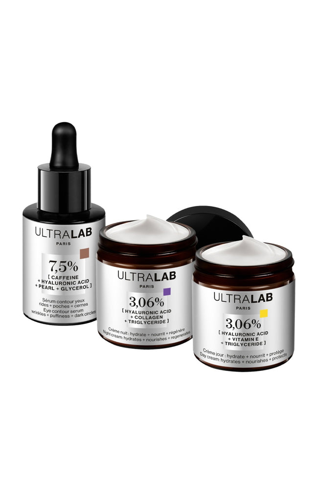 Rituel de beauté totale - Acide hyaluronique, caféine & triglycéride - Visage - 3 soins