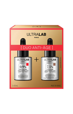 Sérums anti-âge - Acide hyaluronique, caféine & pro-rétinol - Visage & yeux - 2 x 30 ml