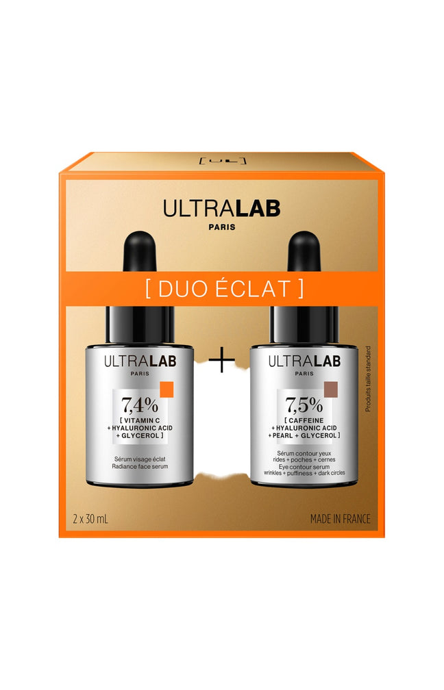 Sérums éclat - Acide hyaluronique, caféine & vitamine C - Visage & yeux - 2 x 30 ml