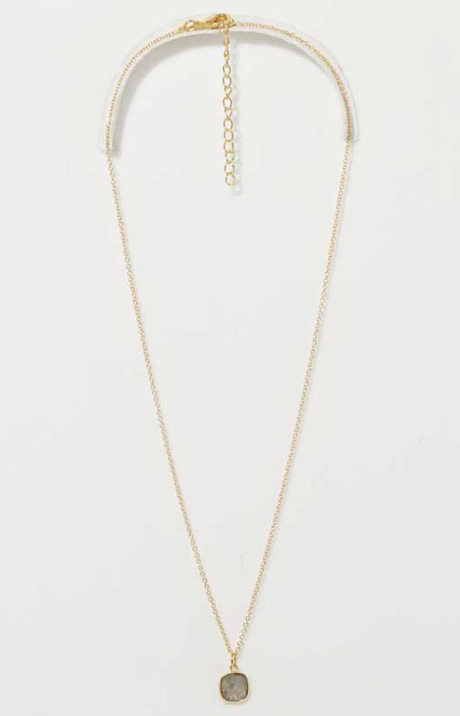 Collier Phybie - Laiton doré & labradorite