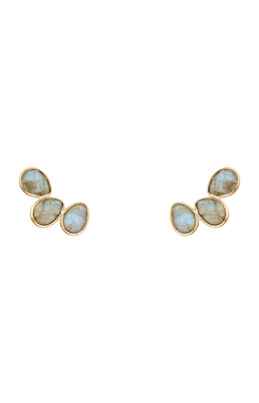 Boucles d'oreilles Vicky - Laiton doré & labradorite