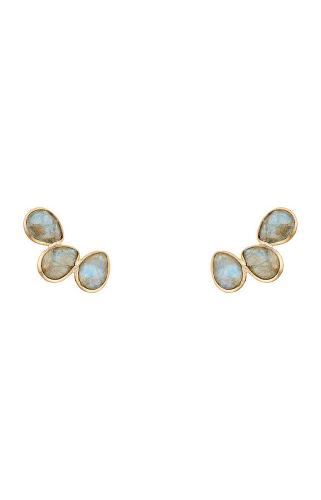 Boucles d'oreilles Vicky - Laiton doré & labradorite