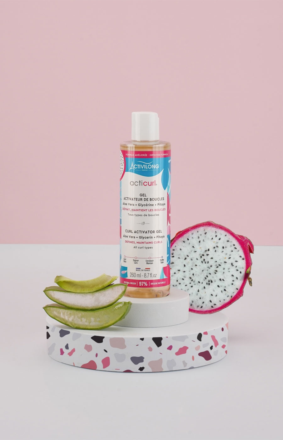 Gel activateur de boucles - Aloe vera & fruit du dragon - Cheveux bouclés - 260 ml